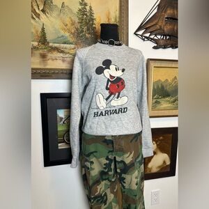 Vintage 80s Mickey Mouse HARVARD Crewneck Sweatshirt Size Small